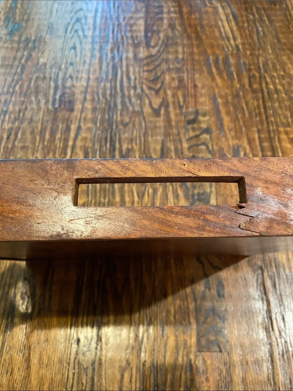 Vintage Crate&Barrel Shesham Wood Quadrant Tray in Brown 18x18